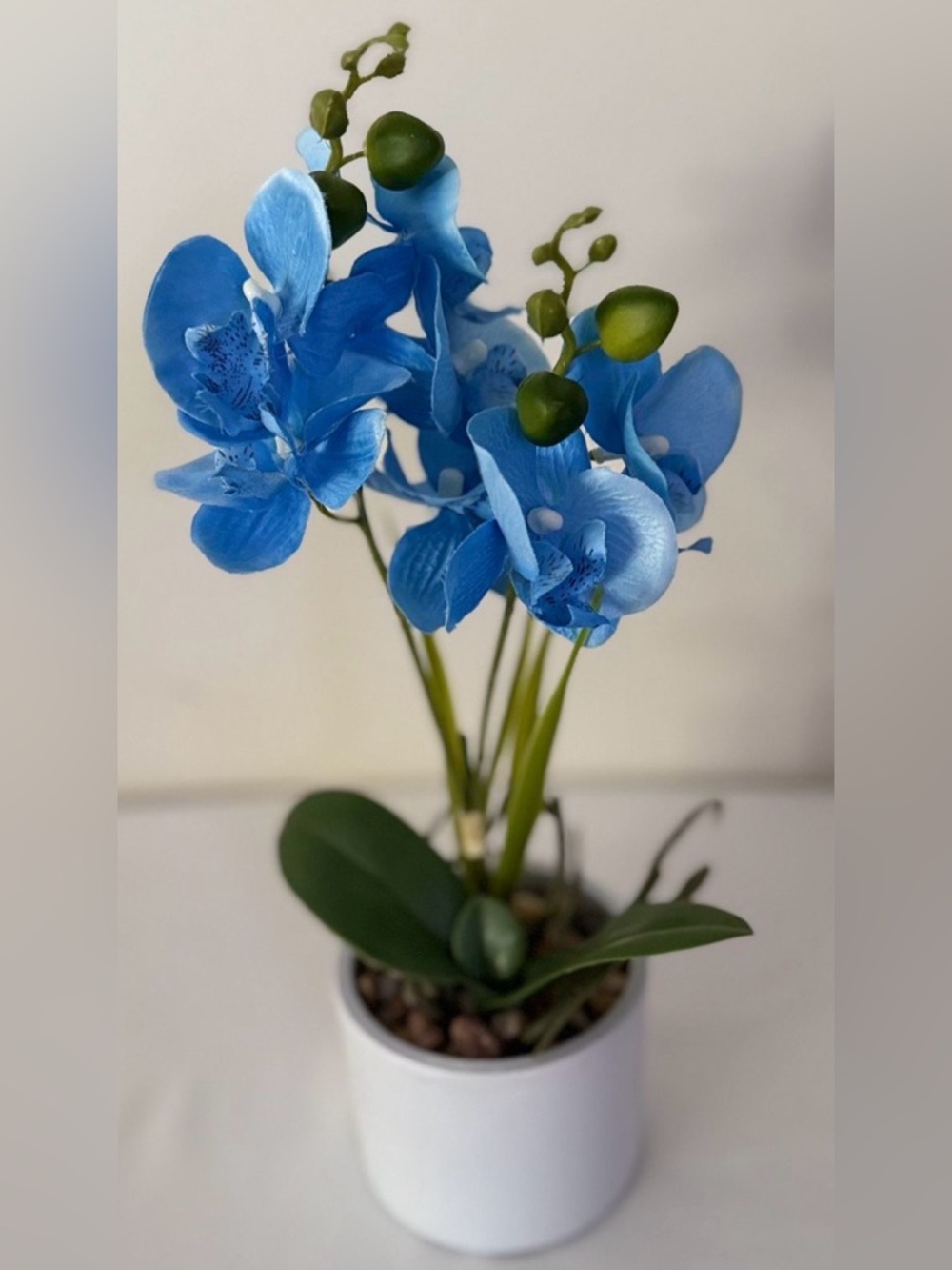 💙✨ NWT Ceramic Vase Artificial Orchid Bonsai – 14.5” Blue Phalaenopsis Décor 💙🏡 - Picture 8 of 10